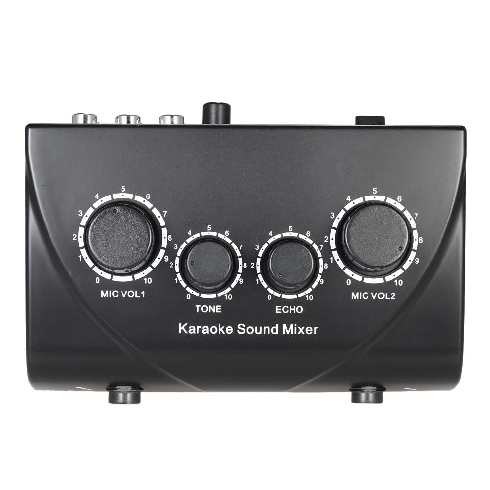 Btuty Karaoke Sound Mixer N-1 Dual Microphone Input with Cable Black