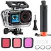 FitStill Waterproof Housing and Floating Handle Set for DJI Osmo Action 5 Compatible with Protective and Accessory Kit 5 Pro Diving and Buoyancy