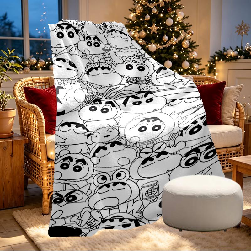 Crayon Shin Print Blanket - Soft & Comfortable, for Bedroom, Travel, Sofa, Home Decoration - Birthday Christmas Gift for Friend