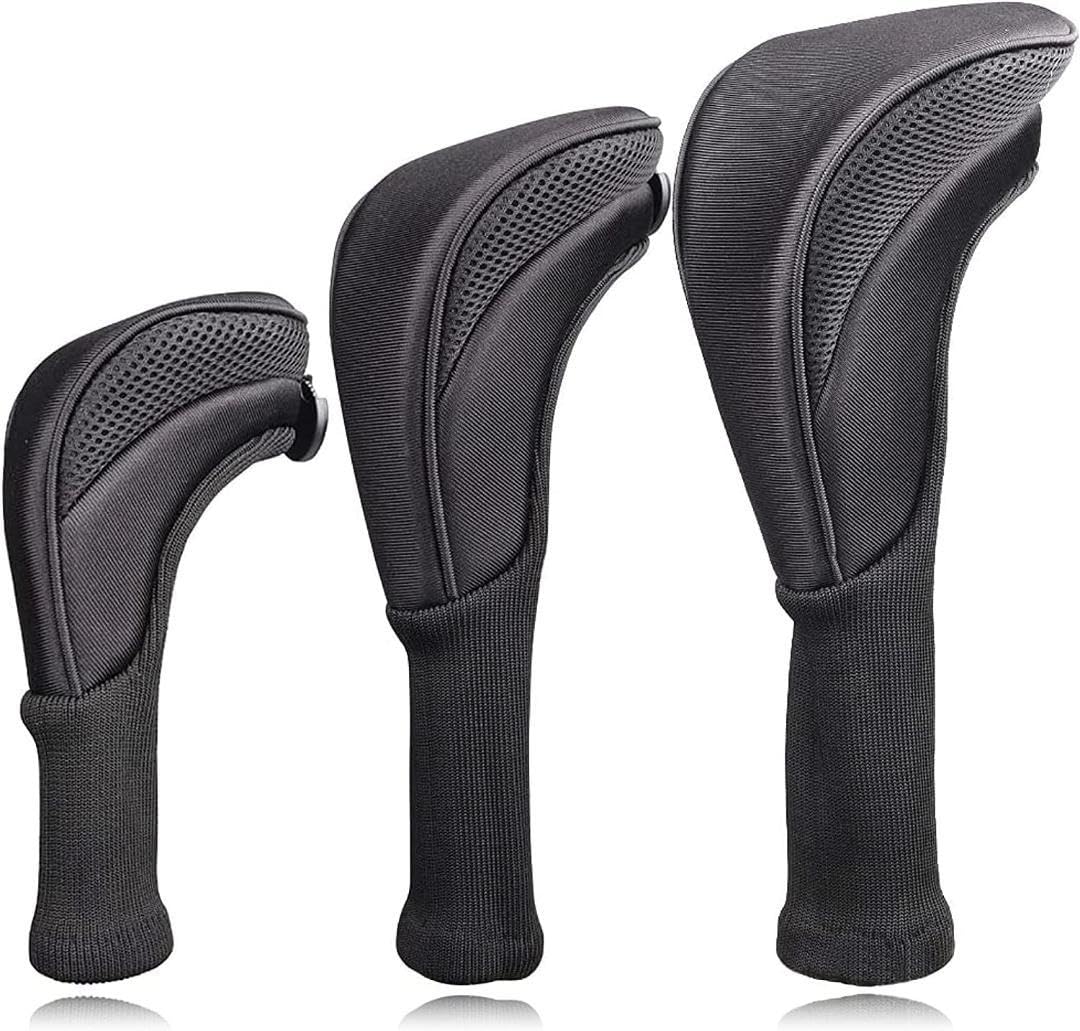 

nylon club headcover set for fairway and Includes numbered and Unisex Long-neck 3-piece drivers, woods, utilities. tags. Lightweight, wear-resistant, чёрный