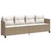 VidaXL Chaise Longue avec Coussins, Siège avec Dossier, Transat avec Housse, Meuble de Jardin Terrasse Patio, Moderne, Beige 368330