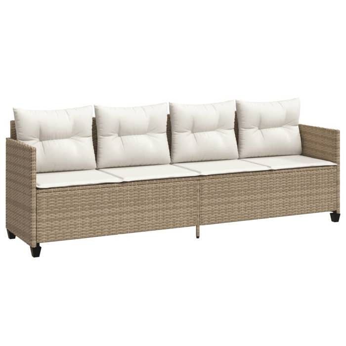 VidaXL Chaise Longue avec Coussins, Siège avec Dossier, Transat avec Housse, Meuble de Jardin Terrasse Patio, Moderne, Beige 368330