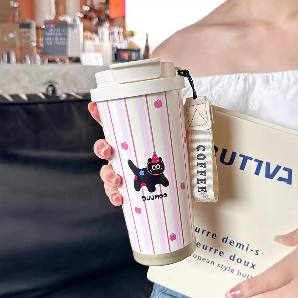

Ecofriendly Cartoon Puppy Stainless Steel Travel Mug For Office And Outdoors Pink Cat