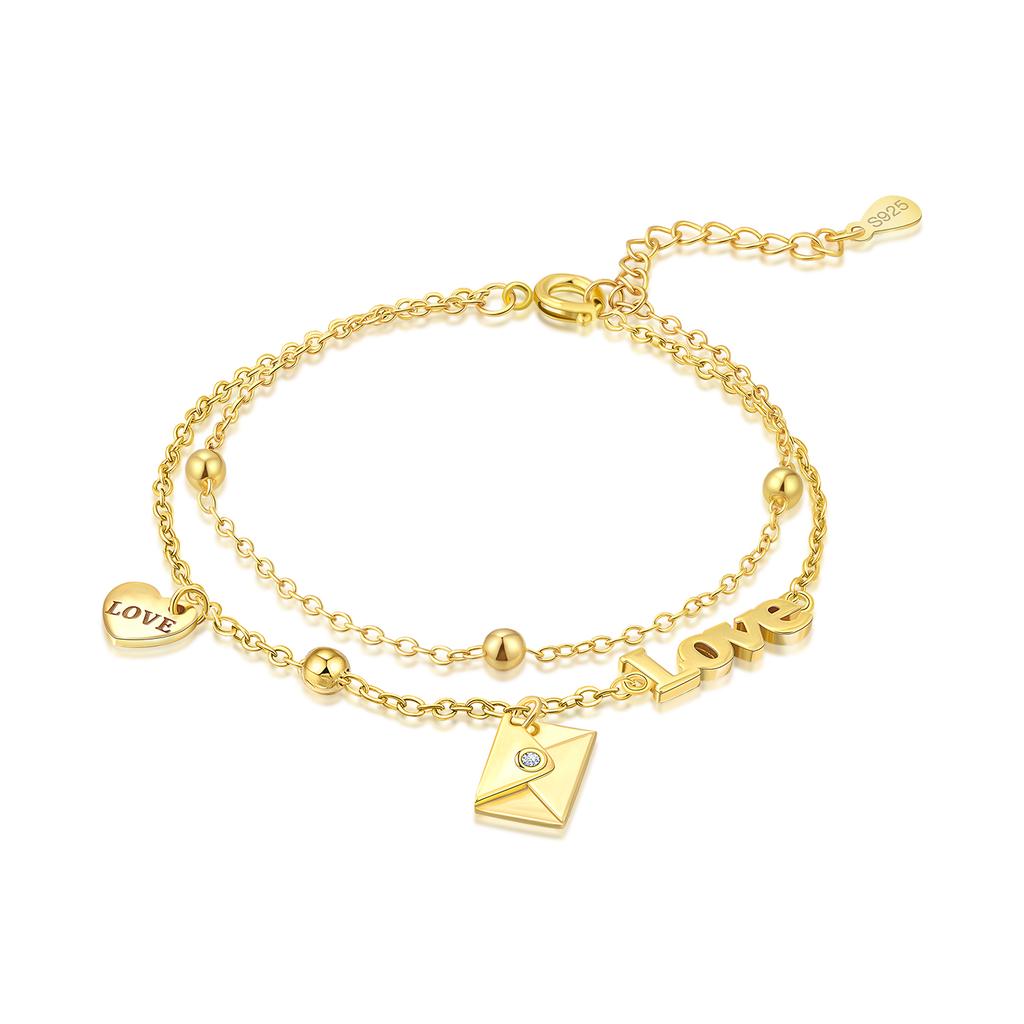 New 925 Silver Exquisite Golden Starry Bracelet Chain Link Women Bracelet Birthday Festival Jewelry Gifts