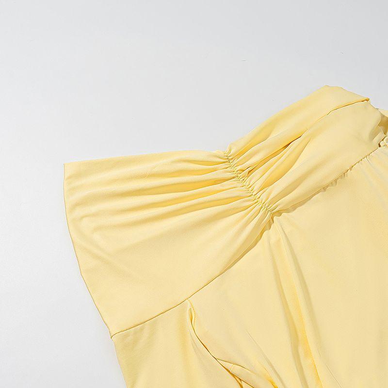 Kaslead New Women clothes Western Style Fashion Slim fit Sloping Shoulder Lace-up Long sleeve Knitted dress