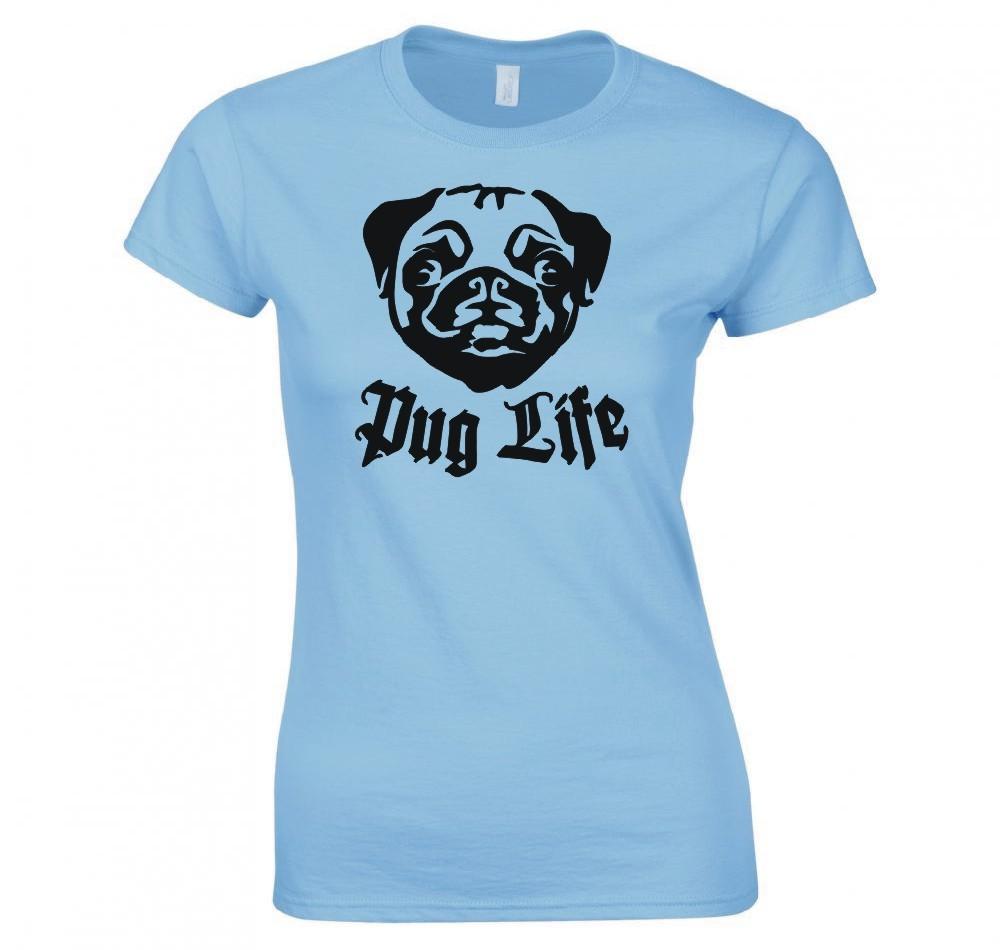 Funny Pug Life Ladies TShirt S