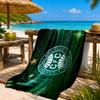 Green Football Club Emblem Printed Microfiber Beach Towel, Soft And Absorbent, Quick-Dry, Ideal for Summer Travel, Beach Essential, Swimming Pool