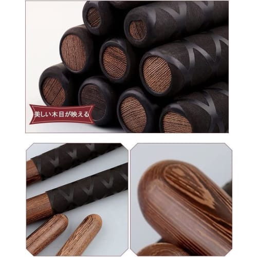 R-STYLE Premium Taiko Drumstick Set (36cm Long, 2.5cm Diameter) with Black Wood Grain for Percussion and Authentic Taiko Drumming