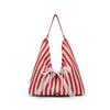 Große gestreifte Tasche doppelseitige Tragetasche Pendler Canvas Tasche Unterarm Wind Pendler Damen Kapazität Student Schultertasche