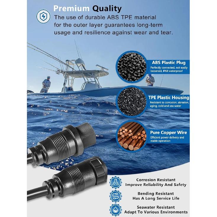 720106-1 EC M3 14W10 Transducer Extension Cable 14-pin Fit for Humminbird APEX XPLORE SOLIX and Onix Series Fish Finders