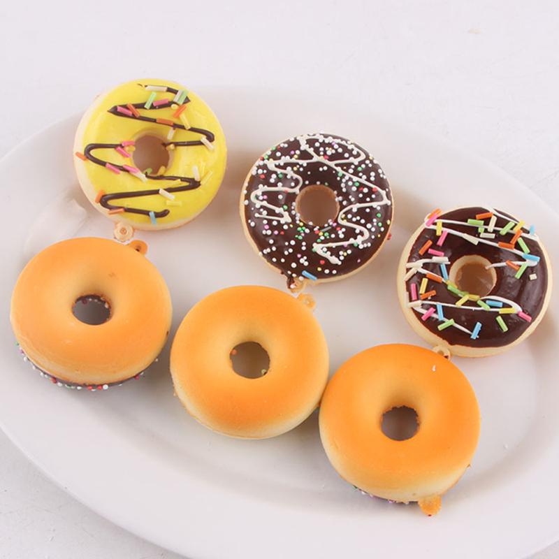 Colorful Simulation Donut Ornaments Fake Cake Model Fun Toys Soft Decoration Home Kitchen Creative