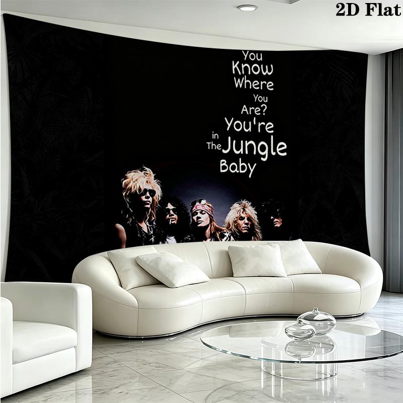 guns n roses Wall Tapestry Aesthetic Wall Hanging Printed Fabric Blanket Decorative Tapestries for Bedroom Living Room Home Decor