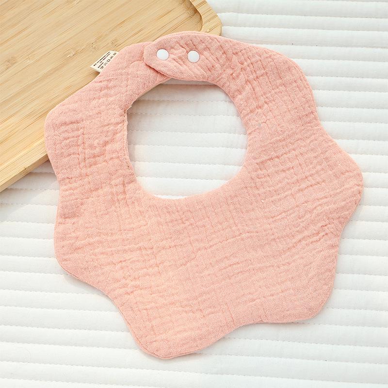 Cross-Border Six-Layer Cotton Crepe Baby Drool Bib - Pure Cotton Crinkled Gauze Marshmallow Bib