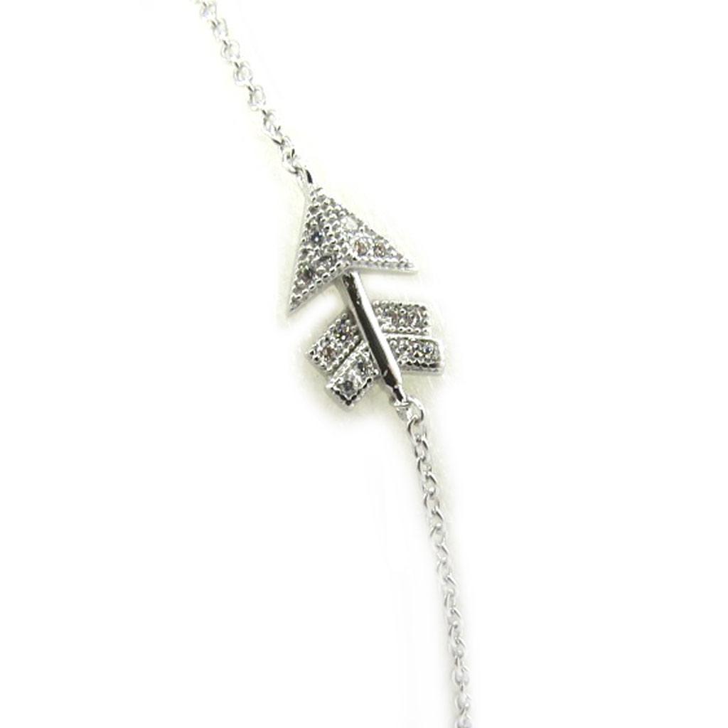 Les Trésors De Lily [L7205] - White 'Cupid's Arrow' Silver Bracelet