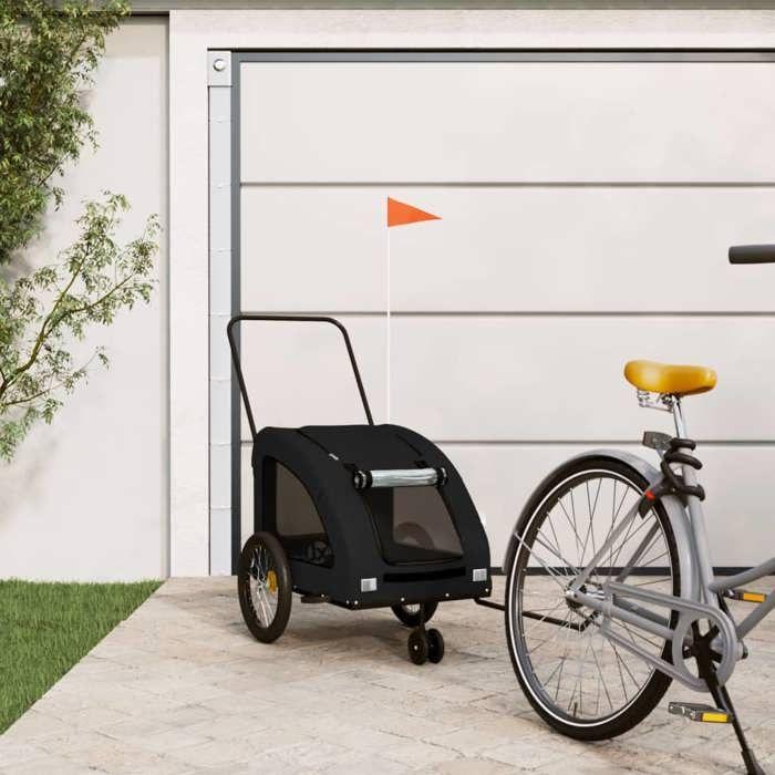 VidaXL Remorque de vélo pour animaux de compagnie noir 93989