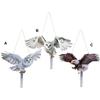 2Pcs Simulated Owl Hanging Decoration Reflective Owl with Dual-Side Printed Waterproof Acrylic Fake Owls for Balcony Decor