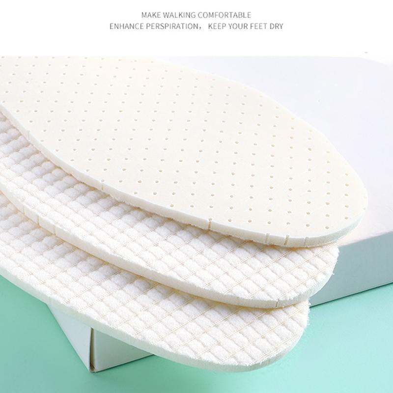 Latex Thin Insoles Sweat Anti-odor Sports Leather Shoes Pads Women's Soft Breathable Sponge Comfort Massage Feet Inserts Cushion