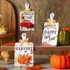 Handcrafted Thanksgiving Wooden Door Hanging Bucolic Home Decors Natural Wall Plaque for Seasonal Interior Display HX6C