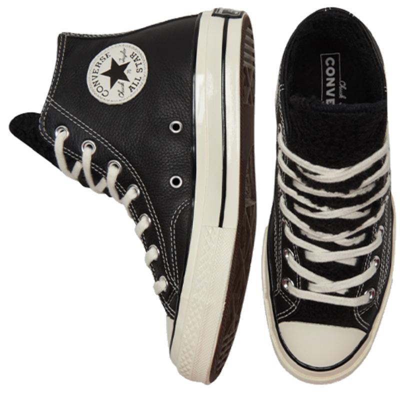 Converse 1970s Faux Shearling Spliced High Top Sneakers Unisex Black and White