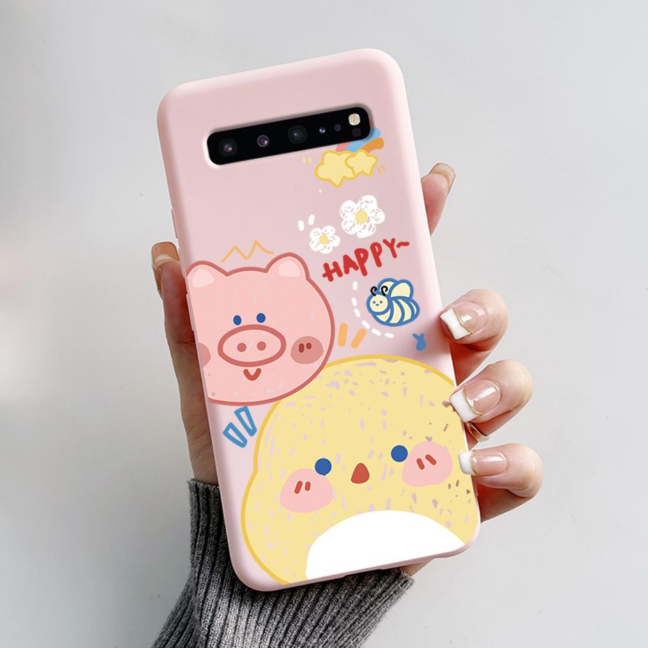 For Samsung S10 5G Case SM-G977N SM-G977B Cute Cat Cartoon Frog Phone Cases For Samsung Galaxy S10 5G Back Cover Silicone Bumper
