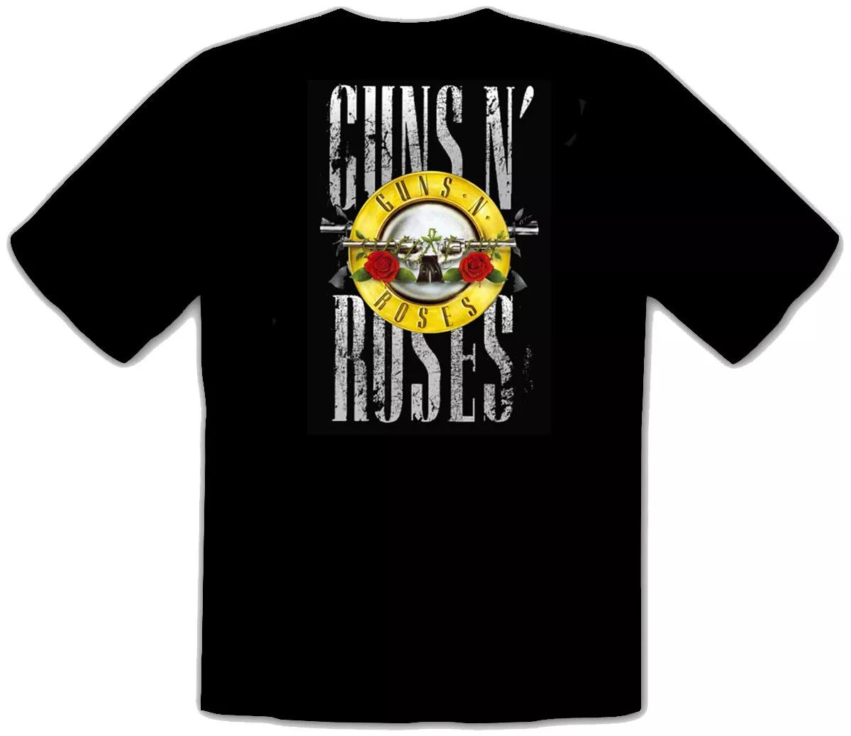 

Guns and Roses Guns N Roses Логотип Рок-музыки Черная ФУТБОЛКА -135- 4XL