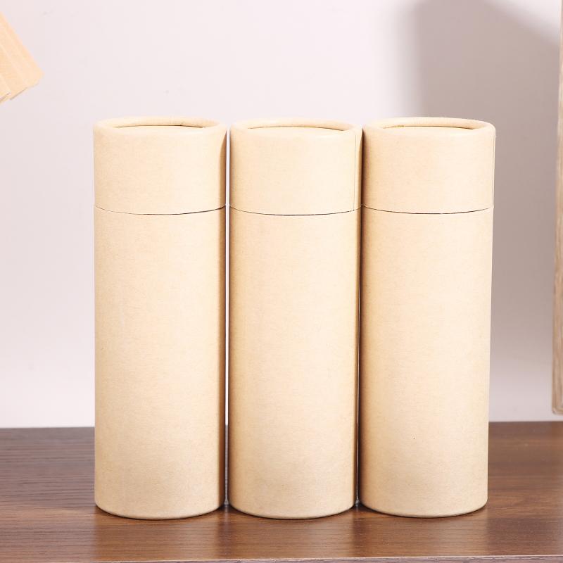 1/3/5/10 Piezas Tubos de Cartón Kraft Contenedores Redondos de Papel Kraft Para Lápices Lata de Té Café Cosméticos Manualidades Regalo