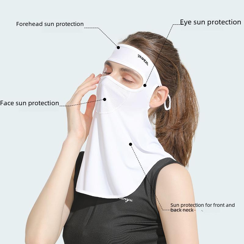 Women's Summer Ice Silk Sunscreen Face Mask for Outdoor Cycling & Golf - Thin Protection Facekini Mask (XTJ91)