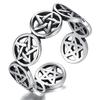 New Star Pentagram Punk Chunky Adjustable Thai Copper Color Finger Ring For Women Mens Korean Trendy Tibetan Jewelry Gifts