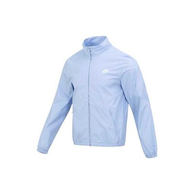 Vereinslogo Print Stehkragen Lässige Sportjacke Herrenjacke Blau DX0673-479