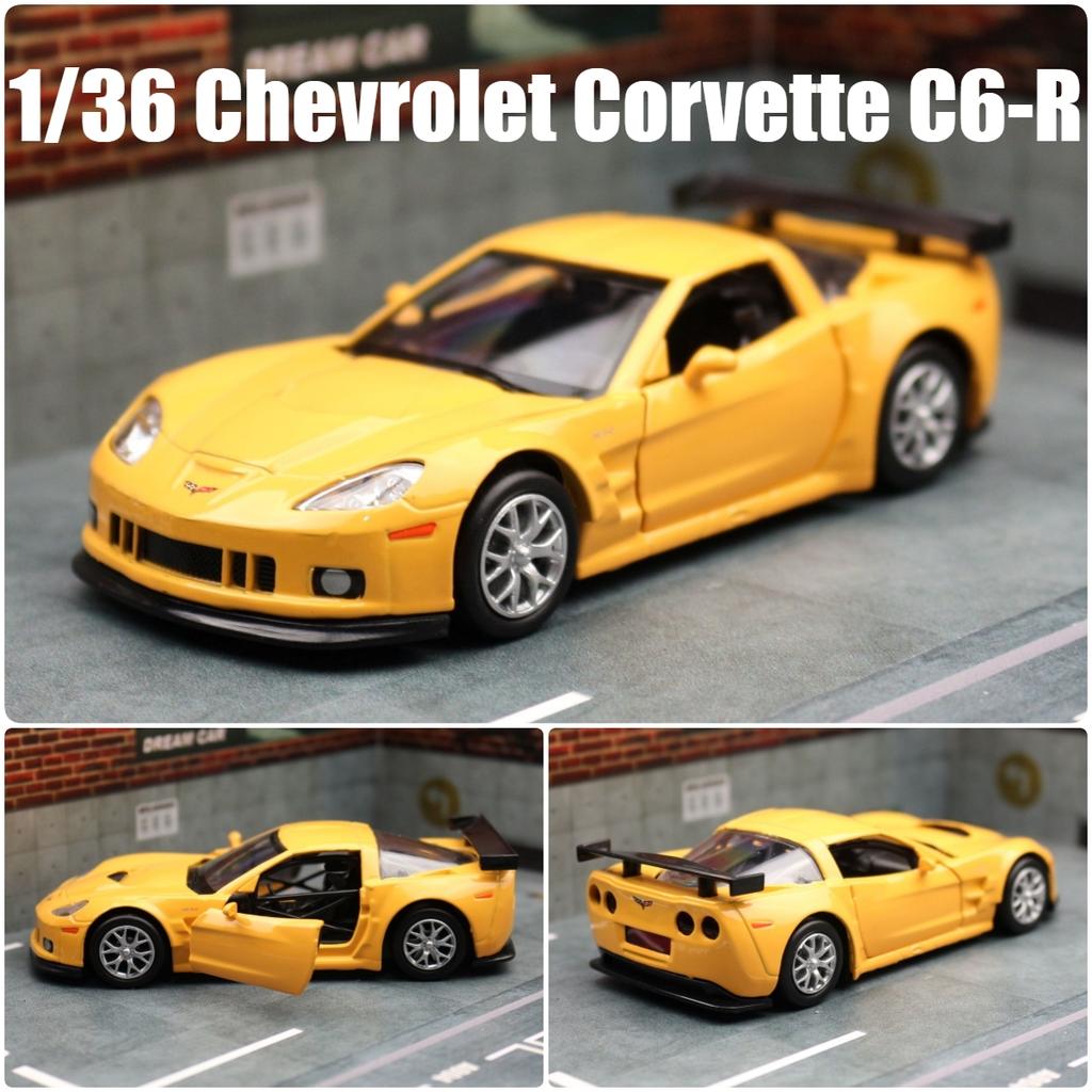 Mașină de jucărie Chevrolet Corvette C6-R 1/36, model de jucărie pentru copii, RMZ CiTY, curse turnate sub presiune, miniatură, trage înapoi, cadou de colecție pentru copii și băieți