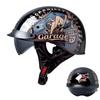2025 new classic retro motorcycle helmet lightweight ABS material for men and women riding pedal breathable lining half helmet