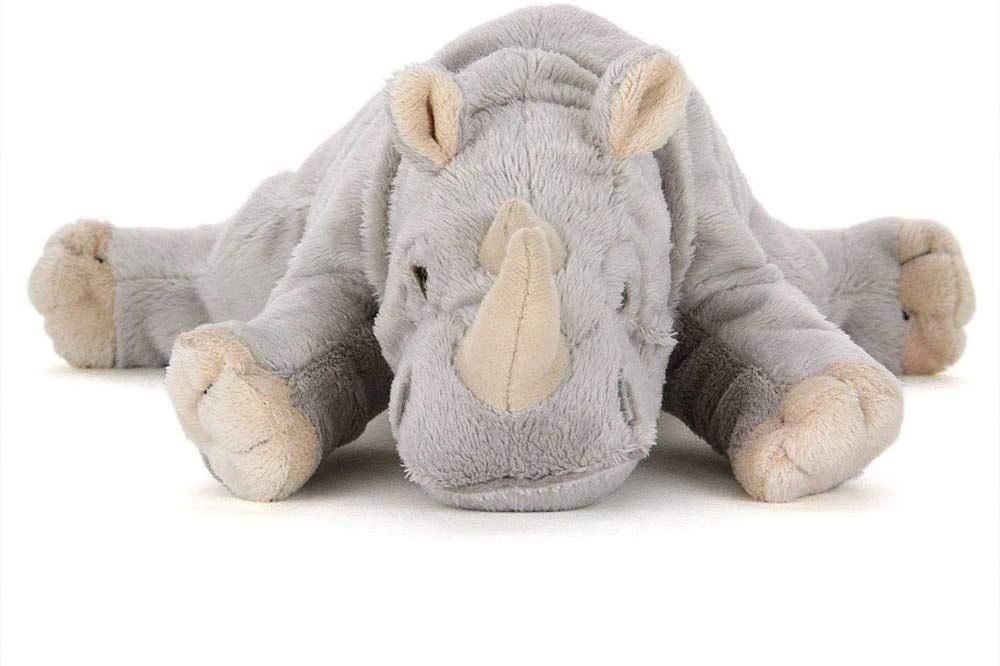 Calorata White Rhino Plush Toy (Reclining SeriesSoft Touch) Realistic Animal Toy Doll Gift Present Birthday (Twice Tested) Christmas Present