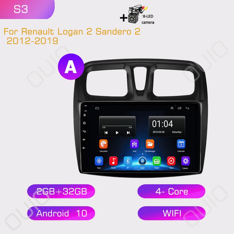 2din Android10 Automotive Multimedia Player Stereo Carplay Auto GPS Navigation DSP For Renault Logan 2 Sandero 2 2012-2019
