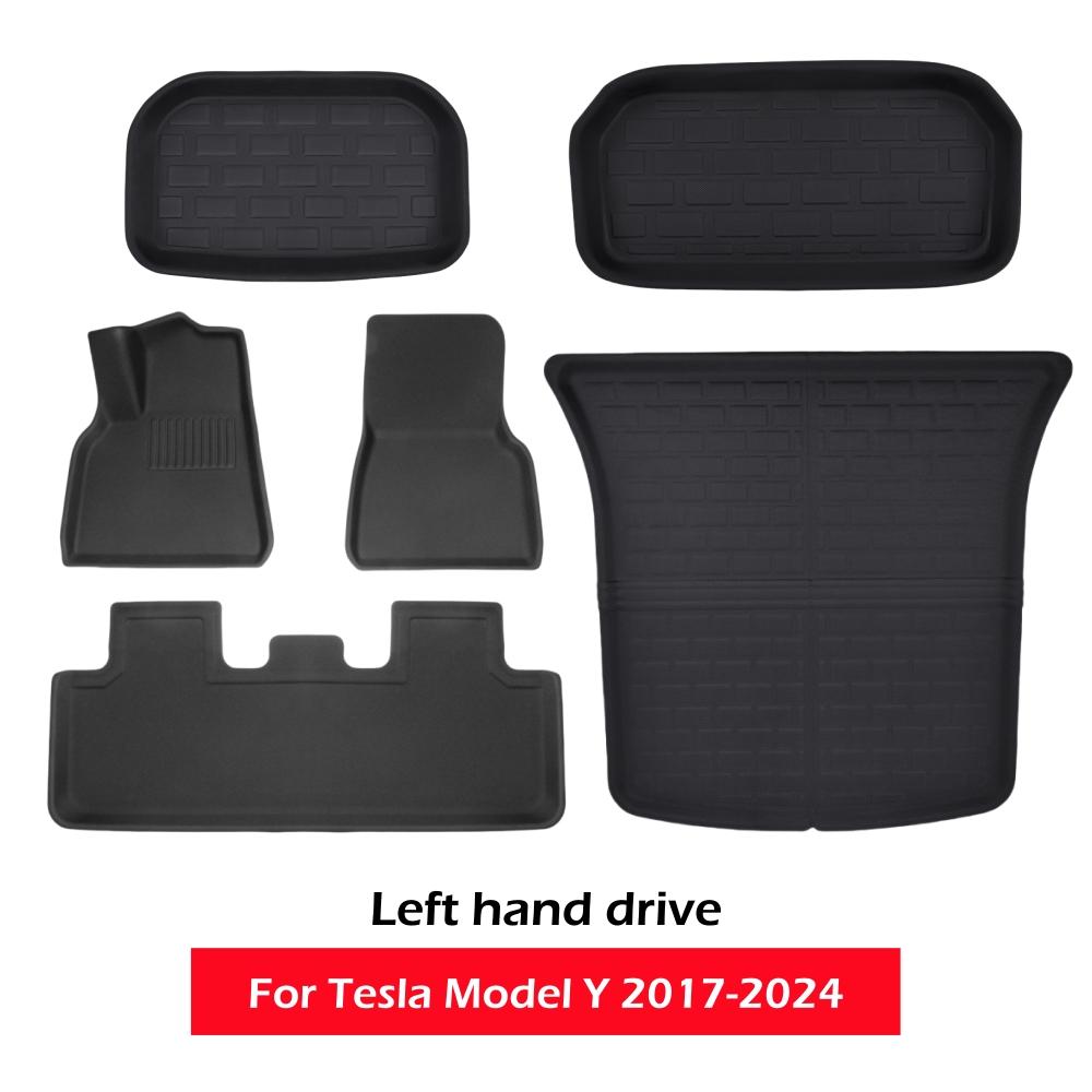 3D Floor Mats For Tesla Model 3 Highland Model Y 2017 to 2025 All Weather Floor Carpets Trunk Mats Waterproof Cargo Liner