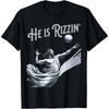 He Is Rizzin Jesus Playing Volleyball Funny Sports Rizz T-Shirt(1)
