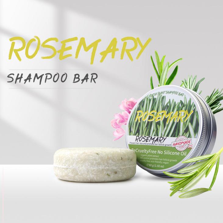 60g Natural Fragrance Rosemary Shampoo Soap, Handmade Soap Oil Control and Dandruff Removal Soap for Both Men and Women