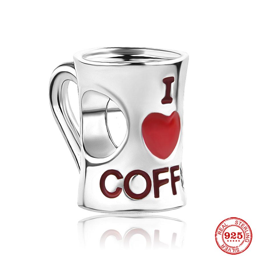 Brand New Copper Metal Coffee Cups & Coffee Machines Charm Bead Component Bead Components Compatible With Authentic Original Bracelet High Quality