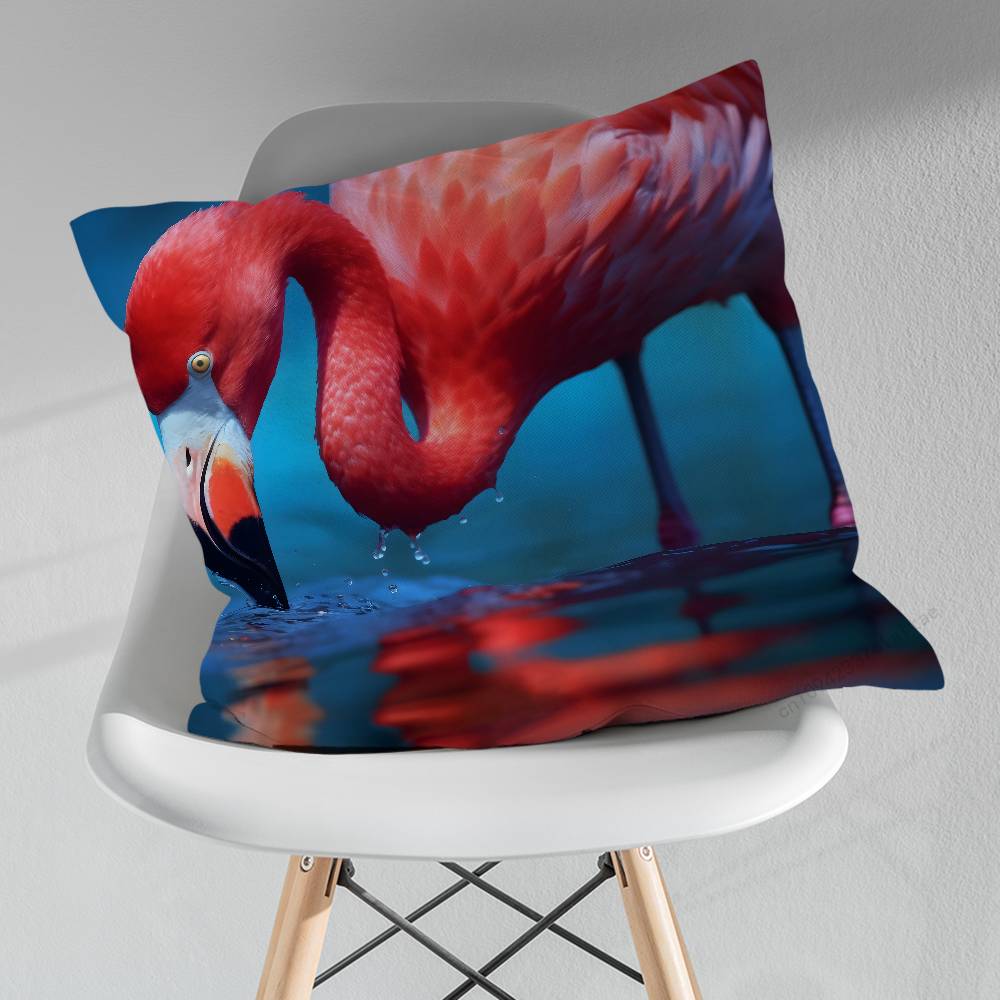 Cute Animal Flamingo Various Sizes Square Pillow Case For Car Home Bedchamber Decor Birthday Gift