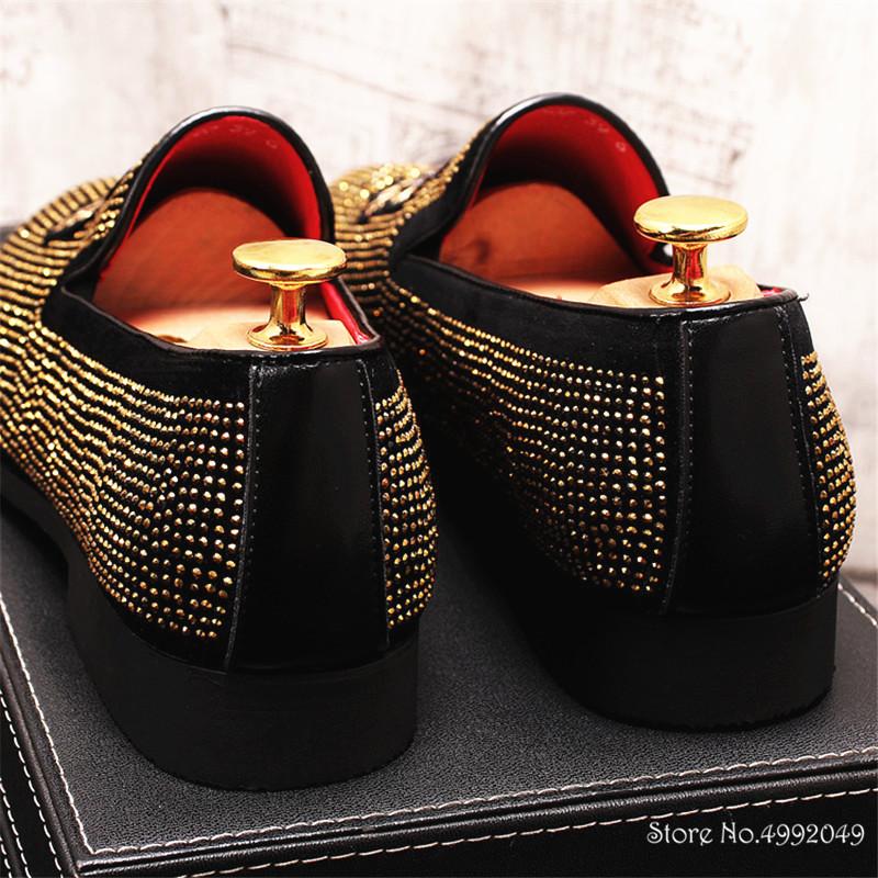Fashion NEW Pointed Toe Embroidery Rhinestone Flats Shoes For Men Male Wedding Dress Prom Homecoming Shoes Zapatos Hombre Vestir