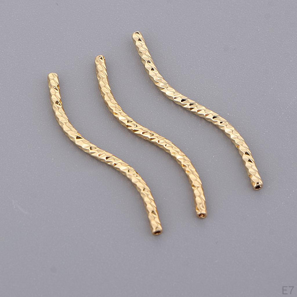 20 Pieces Style Alloy Tube Noodle Beads 1.3mm DIY Jewelry Twisted Spacer Loose for