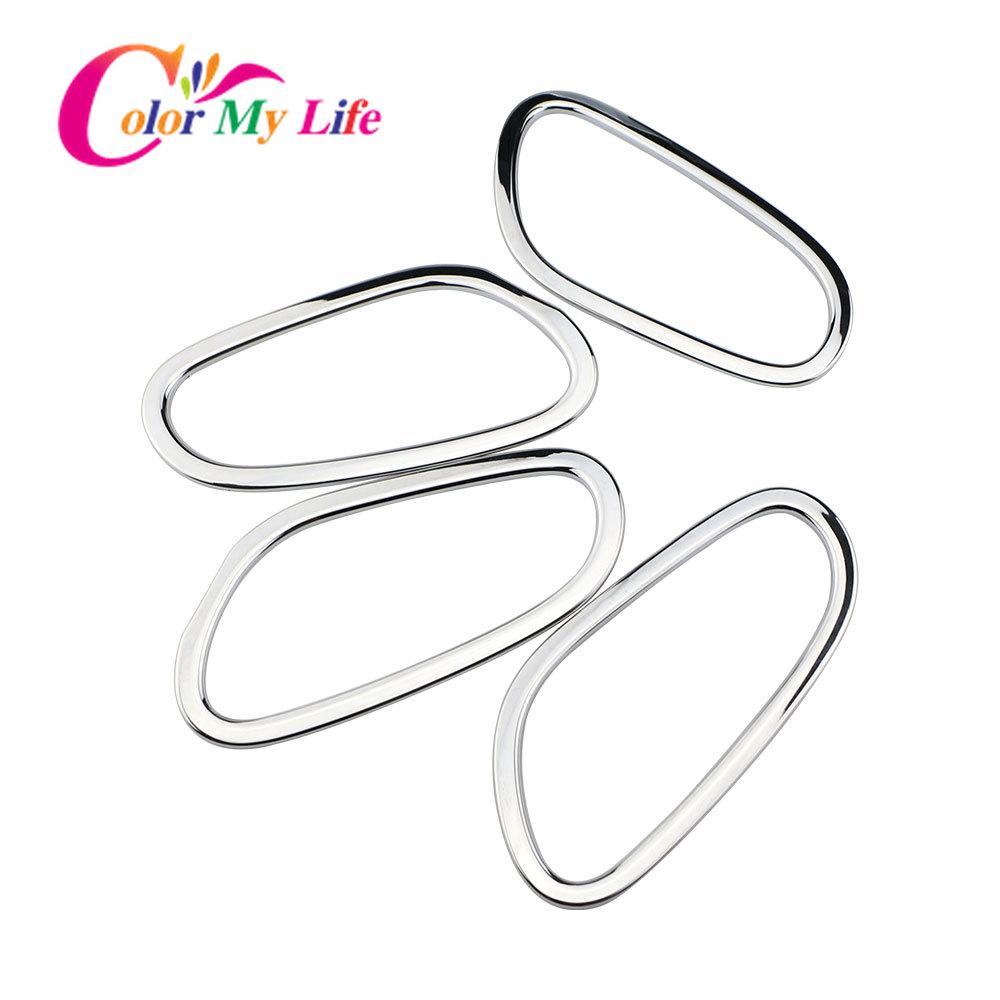 Color My Life Chrome Interior Car Door Handle Bowl Circle Cover Frame Trim for Nissan X-trail Xtrail T32 2014-