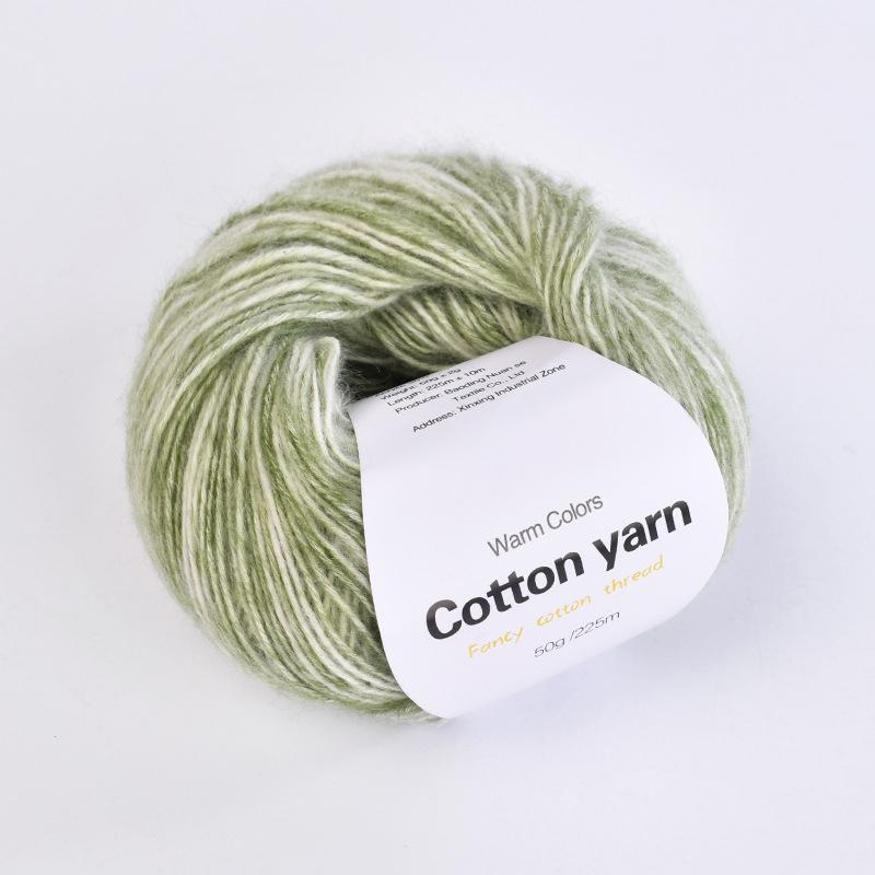 

1 шт. Ручна робота, плетена з чистої бавовняної нитки, ручна лінія, подарунок, нитка з натурального шовку та вовни, секційно пофарбована вовняна пряжа, багатоелементна жовтий/зелений