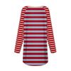 Women's Fashion Casual Drop Shoulder Long Sleeve Midi Striped Print Top