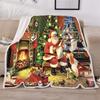 Christmas Blankets and Throws Holiday Throw Blanket Santa Sherpa Throw Blanket Couch Soft Thick Winter Warm Cozy Flannel Blanket