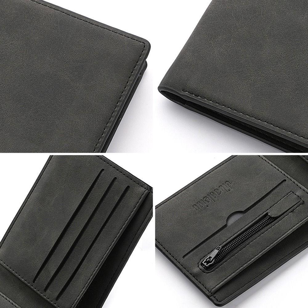 PU Leather Male Purse Lightweight Short Skin Wallets Gift Short Card Holder Travel