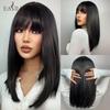 EASIHAIR Synthetic Bob Wigs with Bang Short Straight Light Blonde Beige Natural Hair Wigs for Women Daily Cosplay Heat Resistant
