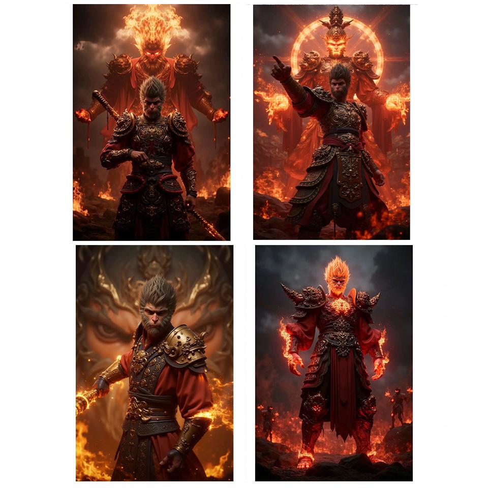 Diamant-Kunst-Malerei 5D DIY Black Myth Wukong beliebtes Spiel Diamant-Mosaik-Stickerei chinesische Mythologie Charakter Kreuzstich