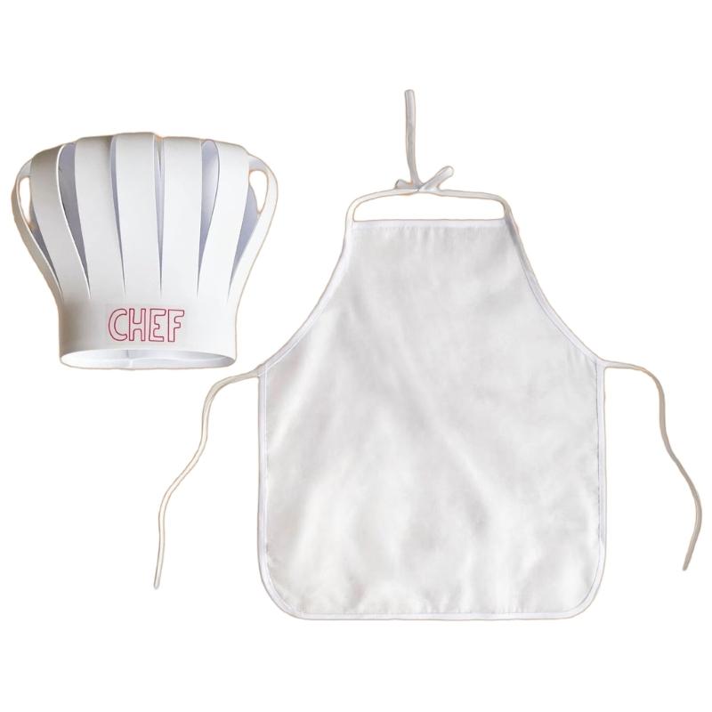 Newborn Cooking Costume White Chefs Hat And Apron For Baby Photoshoots Soft Infant Photography Props Holiday Gift