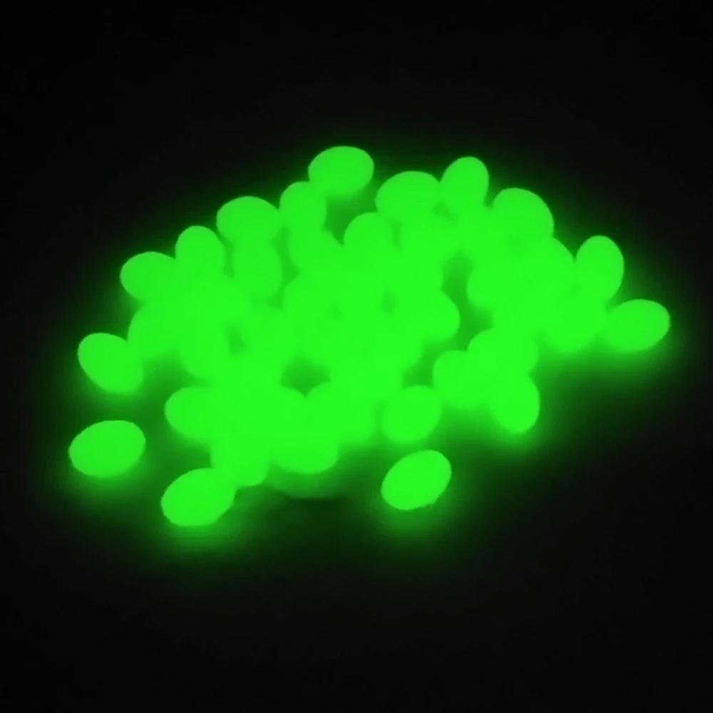 1 PAK Soft Glow Beads Luminous Orange Green White for Fishing Rig Treble Hook Egg Fly Tying UV Color Sabiki Ice Jig Fishing Accessory