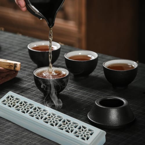 Horizontal Incense Burner with Lid, Flame-Retardant Cotton, for Buddhist Altars, Tea Ceremony, Incense Ceremony, and Restaurants, Stylish Japanese Sty